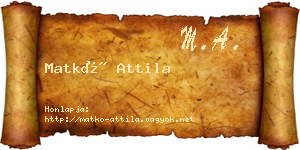Matkó Attila névjegykártya